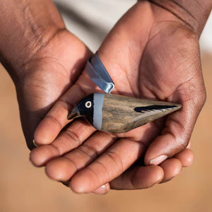 Handgerður fugl frá Mifuko - grár (2103)