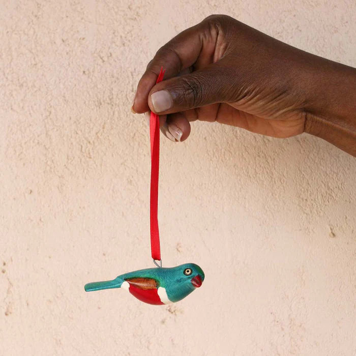 Handgerður fugl frá Mifuko - blágrænn (2107)