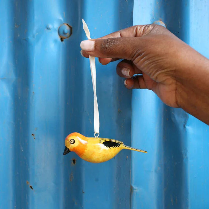 Handgerður fugl frá Mifuko - gulur (2117)