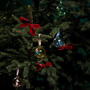 Lína og Emil jólakúlur, 5 cm - 4 í pakka