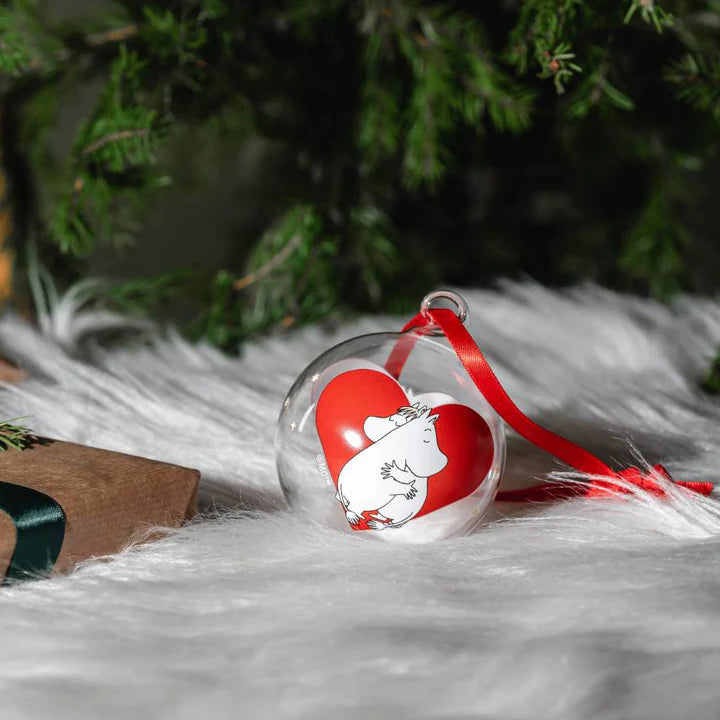 Múmín jólakúla, 7 cm - heart