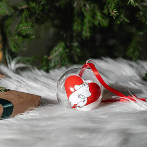 Múmín jólakúla, 7 cm - heart