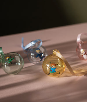 Lína og Emil jólakúlur, 5 cm - 4 í pakka