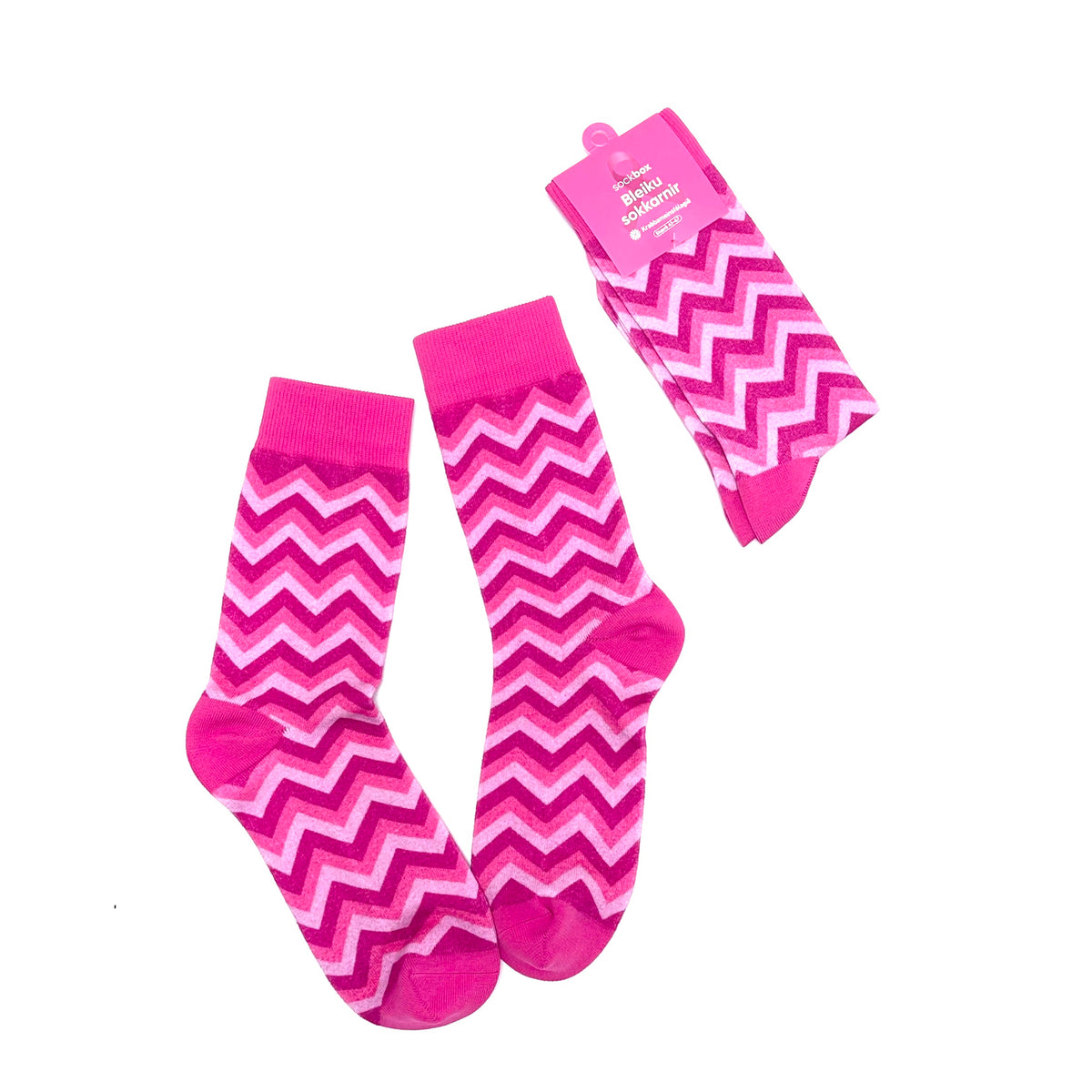 Bleikir sokkar, röndóttir