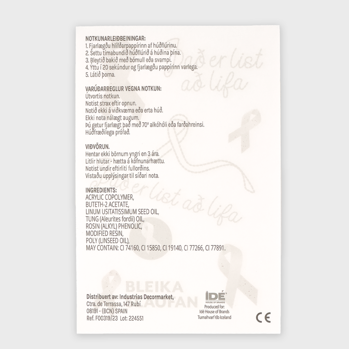 Tattúspjald - Bleika slaufan