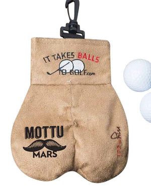 Mottumars golfpungur og tvær golfkúlur - It takes balls to golf!