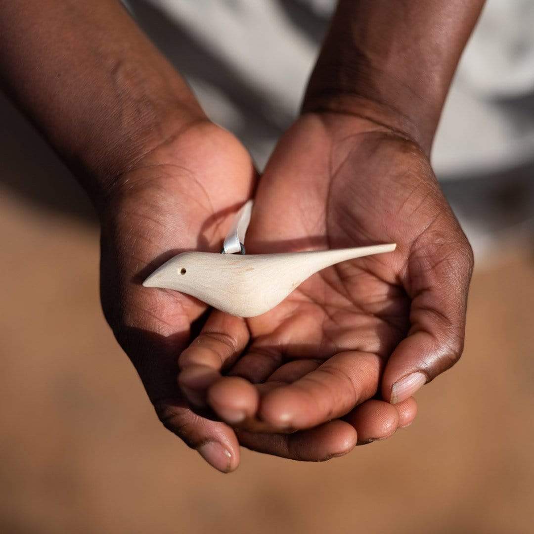 Handgerður fugl - ljós viður